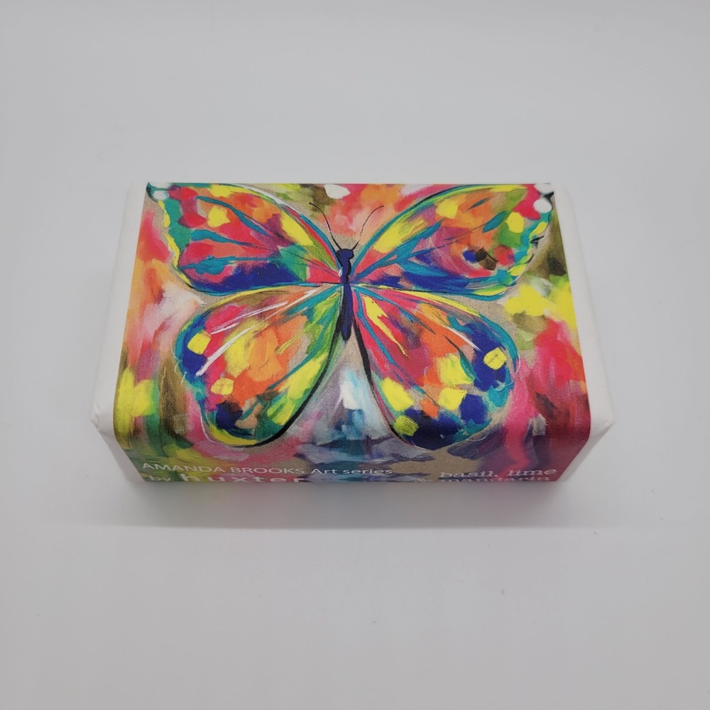 Huxter Amanda Brooks Art Series Butterfly Dreams Soap Basil Lime Mandarin 7oz